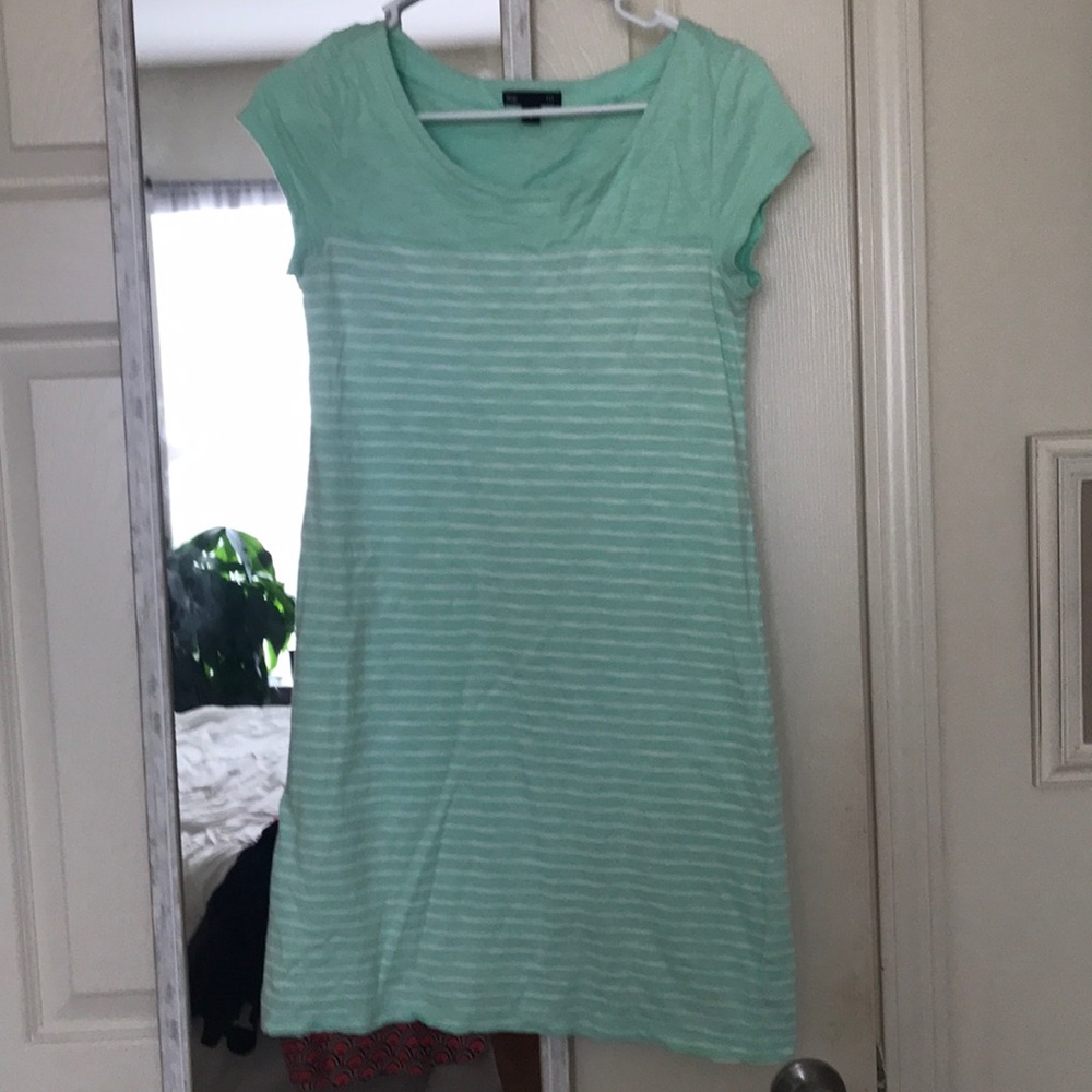 Gap mint and white stripe t shirt dress
